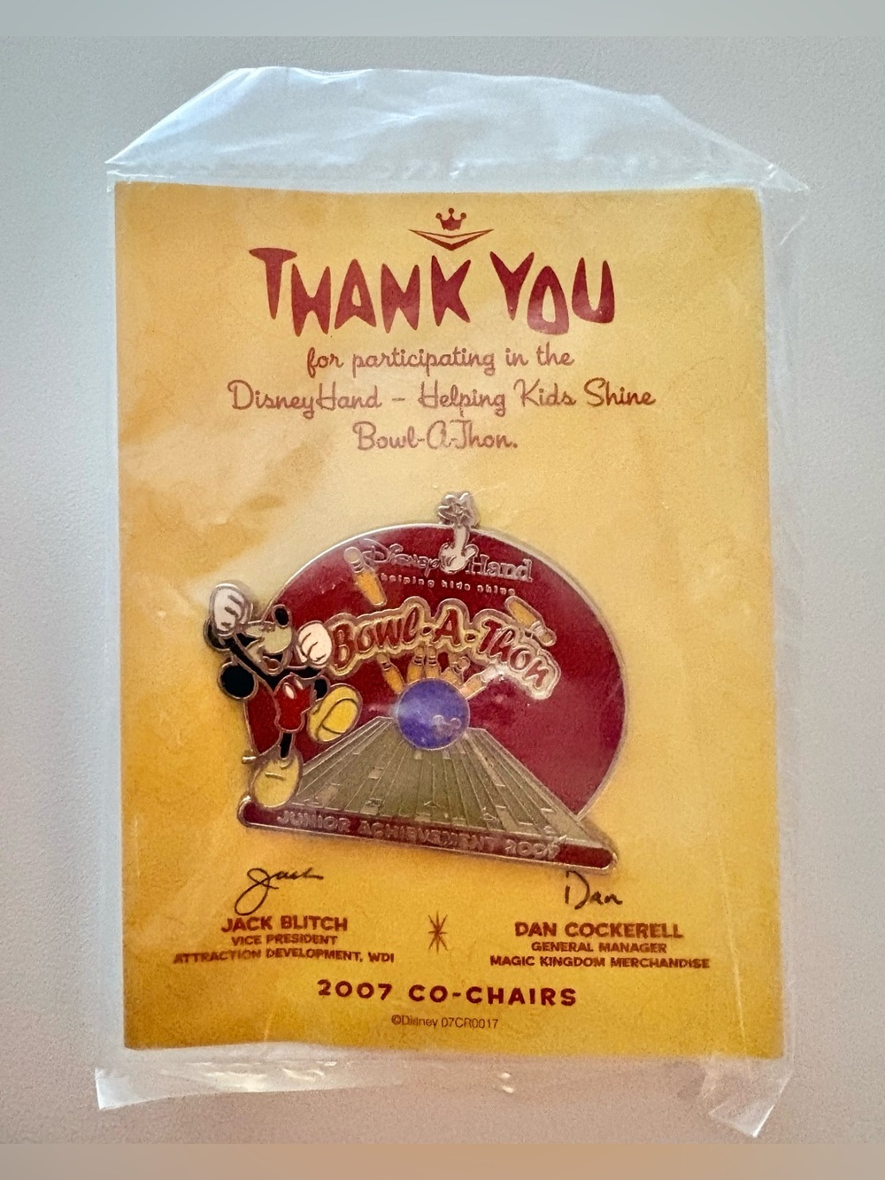 Disney Pins WDW 2007 Bowl-A-Thon Junior Achievement Exclusive Collectible Pin